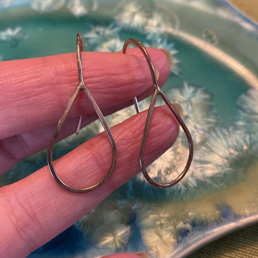 Silver Possibly Sterling (But Not Sure) Wire Handmade Earrings